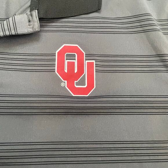 Nike Polo Dri-Fit Oklahoma Sooners Men’s Gray Striped Size Small - Picture 2 of 10